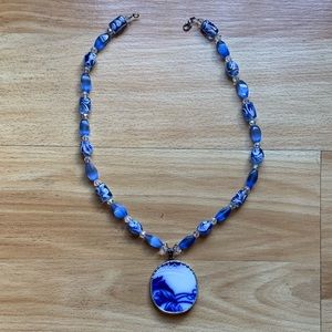 Blue beaded necklace